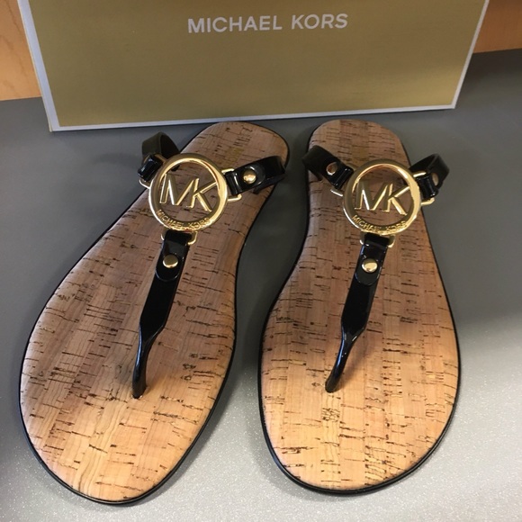 Michael Kors Shoes - 🖤Michael Kors black cork thong sandals🖤